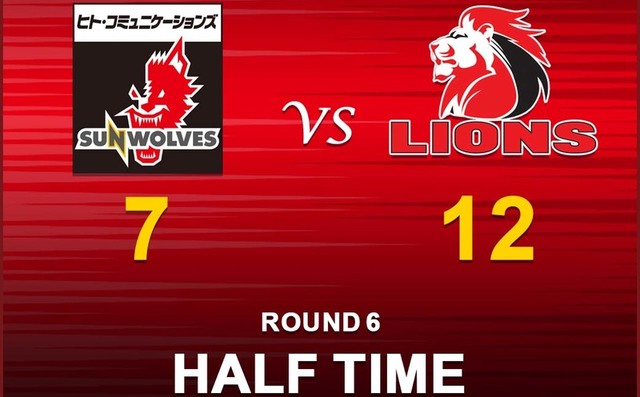 HALF TIME<br>
SUPER RUGBY 2019 ROUND 6 : vs.LIONS