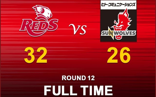 FULL TIME<br>
SUPER RUGBY 2019 ROUND 12 vs.REDS