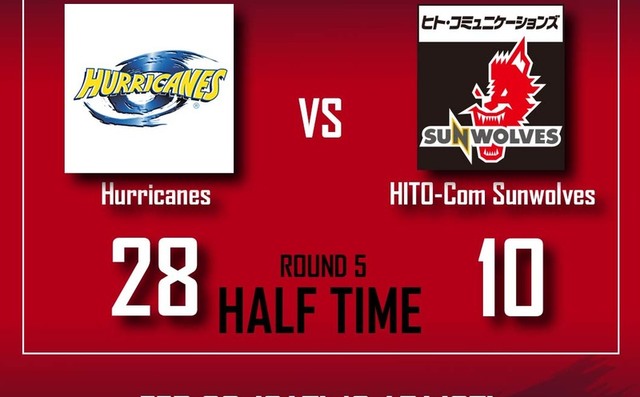 HALF TIME<br>
SUPER RUGBY 2020 Round 5 vs Hurricanes