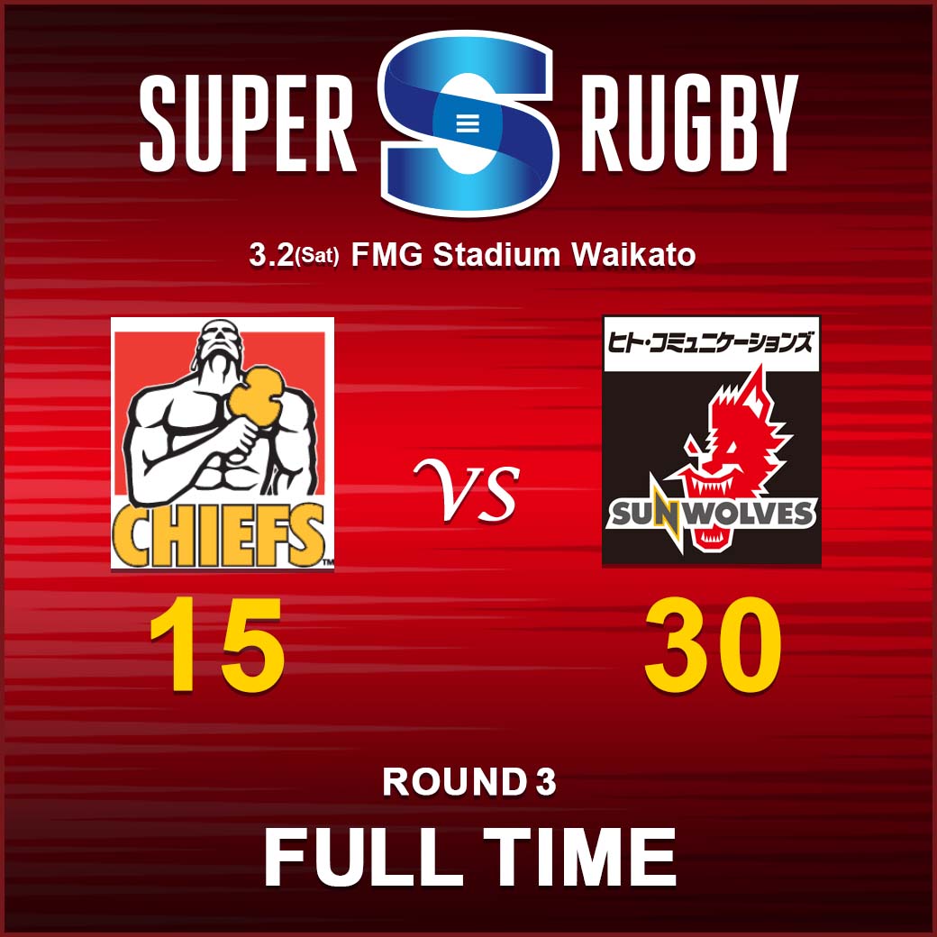 FULL TIME<br>
SUPER RUGBY 2019 ROUND3 : vs.CHIEFS