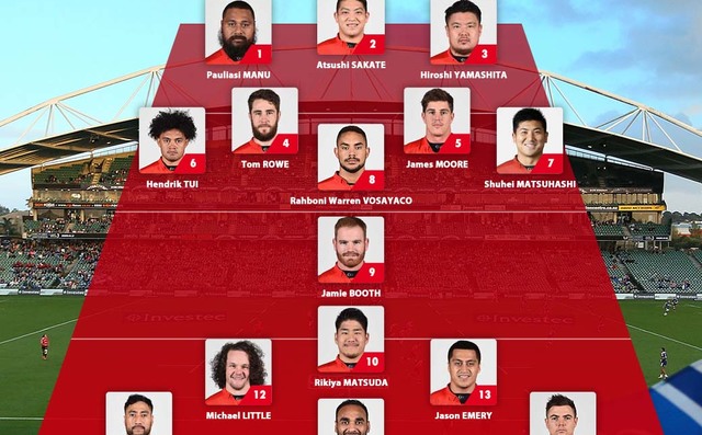 Starting line-up<br>
SUPER RUGBY 2019 ROUND 4 : vs.BLUES